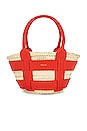 view 1 of 4 Mini Santorini Tote in Natural & Poppy