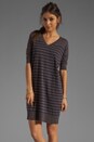 view 1 of 6 Chelsea Striped Dress in Dark Grey/Navy in Dark Grey & Navy