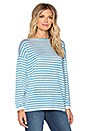 view 2 of 3 Joselyn Merino Stripe Sweater in White & Blue