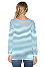 view 3 of 3 Joselyn Merino Stripe Sweater in White & Blue