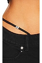 view 5 of 5 Diamante Logo Asymmetrical Waistband Mini Skirt in Washed Black