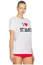 view 3 of 5 T-SHIRT I HEART ST. BARTH in white