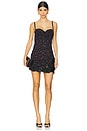 view 2 of 6 Draped Bustier Dress in Black & Lipstick
