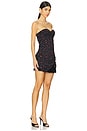 view 3 of 6 Draped Bustier Dress in Black & Lipstick