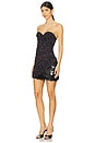 view 4 of 6 Draped Bustier Dress in Black & Lipstick
