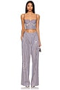 view 5 of 6 Wide Suit Pant in Coffee, Blue, & White