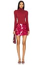 view 5 of 6 Pailettes Micro Skirt in Lipstick Rouge