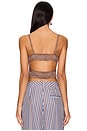 view 4 of 6 Bustier Top in Coffee, Blue, & White