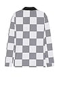 view 2 of 5 Back 9 Checker Long Sleeve Polo in White & Black