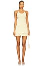view 1 of 4 Crochet Halter Mini Dress in Honey Butter