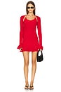 view 4 of 4 Crochet Halter Mini Dress in Red Love