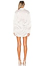 view 3 of 3 Ruched Shirt Dress in White