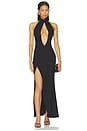 view 1 of 3 Suki Halter Neck Gown in Black