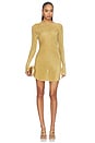 view 2 of 4 ROBE LONG SLEEVE METALLIC MINI  in Gold