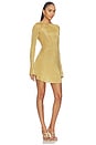view 3 of 4 ROBE LONG SLEEVE METALLIC MINI  in Gold