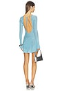 view 3 of 4 Estelle Backless Mini Dress in Sea Blue
