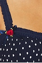 view 4 of 4 ROBE PENELOPE PLISSE  in Navy Polka Dot
