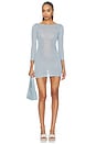 view 1 of 3 ROBE 3/4 SLEEVE BOATNECK MINI  in Blue Song