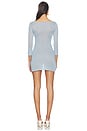view 3 of 3 ROBE 3/4 SLEEVE BOATNECK MINI  in Blue Song