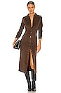 view 1 of 3 Rib Knit Button Up Midi Dress in Cocoa Brown