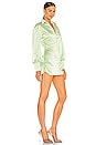 view 2 of 3 Ruched Button Up Dress in Sage Green