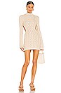 view 2 of 3 Cable Knit Backless Turtleneck Dress in Cream