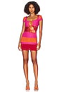 view 1 of 3 Cut Out Tie Mini Dress in Rouge Multi