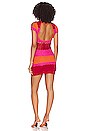 view 3 of 3 Cut Out Tie Mini Dress in Rouge Multi