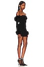 view 2 of 3 Faux Fur Off the Shoulder Mini Dress in Black