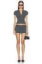 view 5 of 6 Mollie Mini Skort in Grey & White
