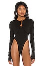 view 2 of 5 Long Sleeve Cardigan Bodysuit in Black