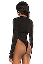 view 4 of 5 Long Sleeve Cardigan Bodysuit in Black