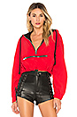 view 1 of 4 Zipper Pocket Hoodie in Red