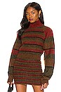 view 1 of 4 Striped Mohair Crop Sweater in Brown Green Multicolor