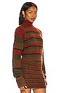 view 2 of 4 Striped Mohair Crop Sweater in Brown Green Multicolor