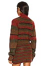 view 3 of 4 Striped Mohair Crop Sweater in Brown Green Multicolor