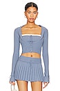 view 1 of 4 Cielo Ribbed Cardigan in Denim Blue