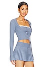 view 2 of 4 Cielo Ribbed Cardigan in Denim Blue