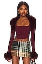 view 1 of 4 Faux Fur Knit Bolero in Maroon
