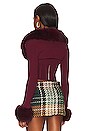 view 3 of 4 Faux Fur Knit Bolero in Maroon