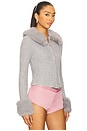 view 2 of 4 x REVOLVE Heart Faux Fur Knit Cardigan in Heather Grey