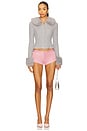 view 4 of 4 x REVOLVE Heart Faux Fur Knit Cardigan in Heather Grey