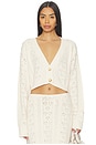 view 1 of 4 Noah Cable Crop Cardigan in Snow White