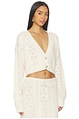view 2 of 4 Noah Cable Crop Cardigan in Snow White