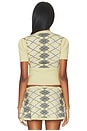 view 4 of 5 The Sweet Cardigan in Yellow Argyle