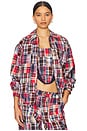 view 1 of 5 Kian Patchwork Bomber in Blue Multi