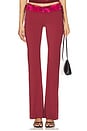 view 1 of 6 Ruched Side Tie Stretch Pant in Bordeaux