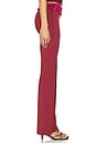 view 3 of 6 Ruched Side Tie Stretch Pant in Bordeaux