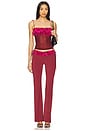 view 5 of 6 Ruched Side Tie Stretch Pant in Bordeaux
