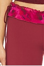 view 6 of 6 Ruched Side Tie Stretch Pant in Bordeaux